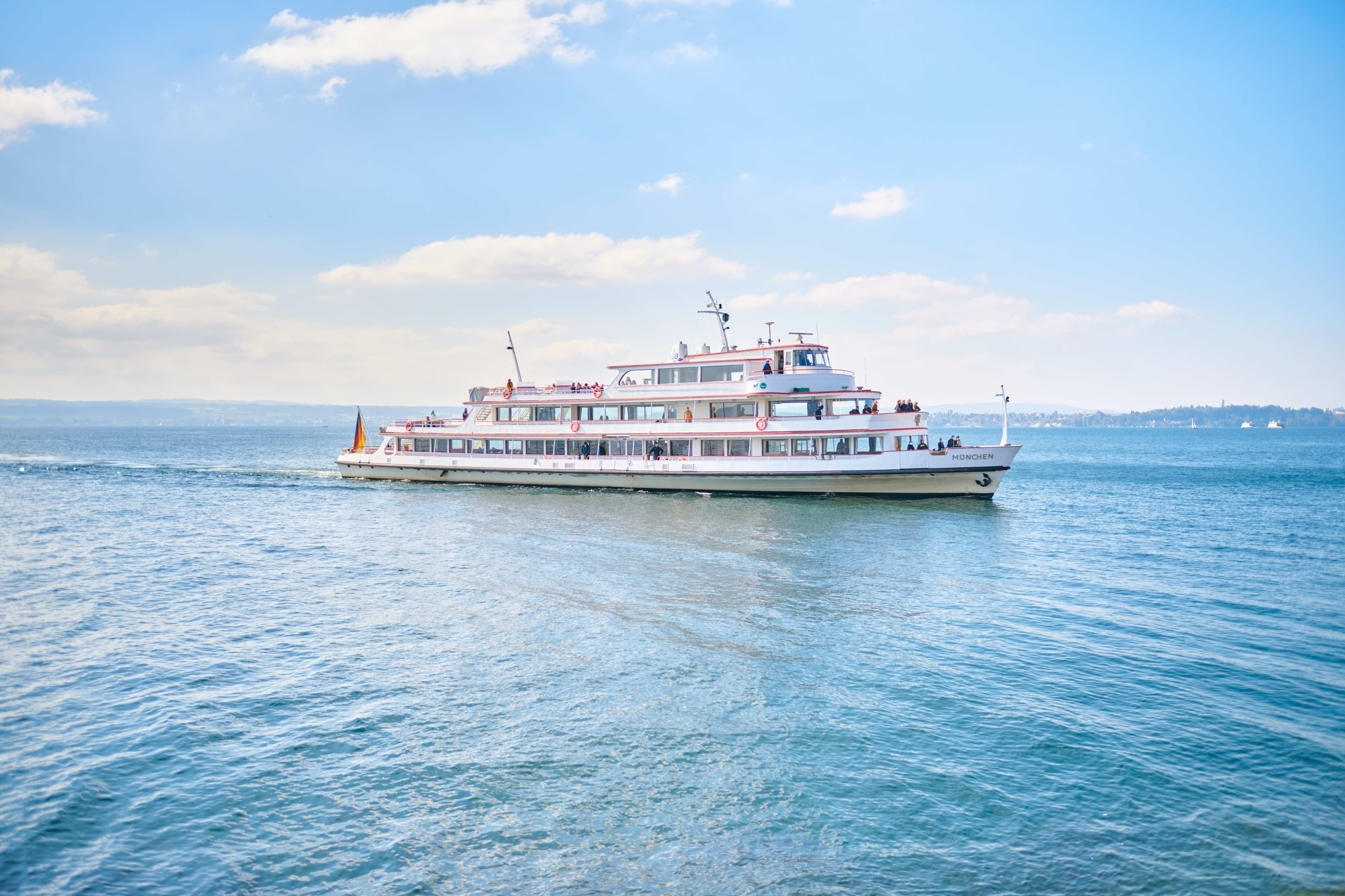 Aufnahme von einem Schiff auf dem Bodensee