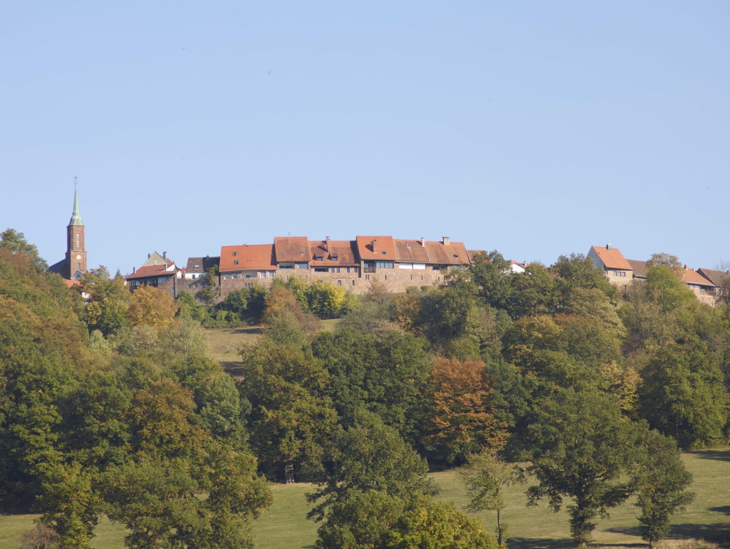 Blick auf das historische Örtchen Dilsberg