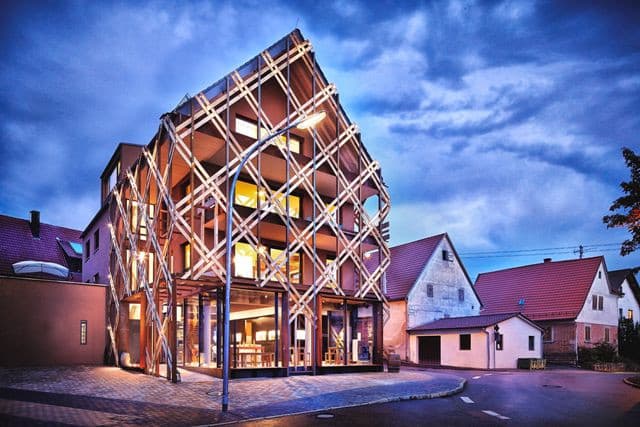 Korbfassade der Weinkorb Vinothek in Korb im Remstal