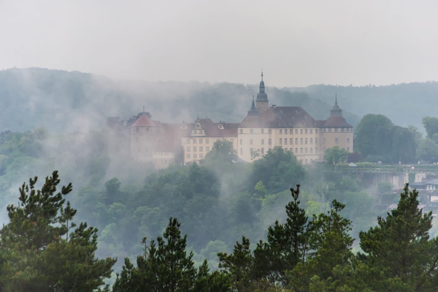 Langenburg Castle in the fog
