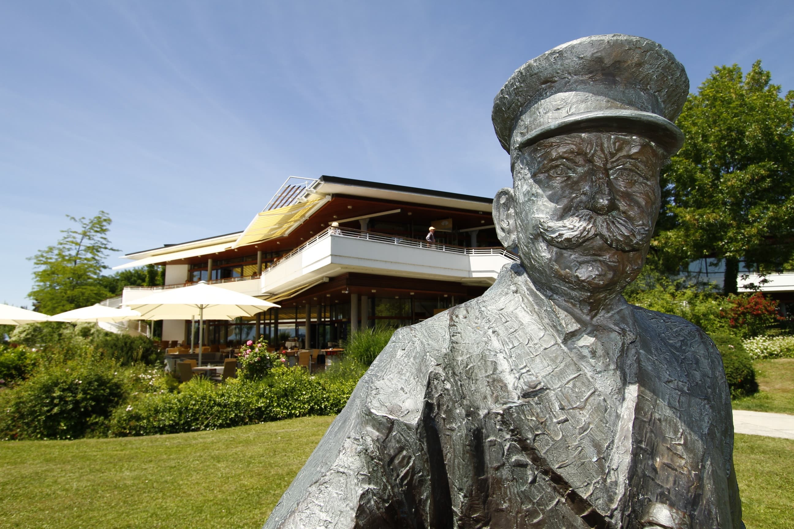 Count Zeppelin statue in front of the Graf Zeppelin House