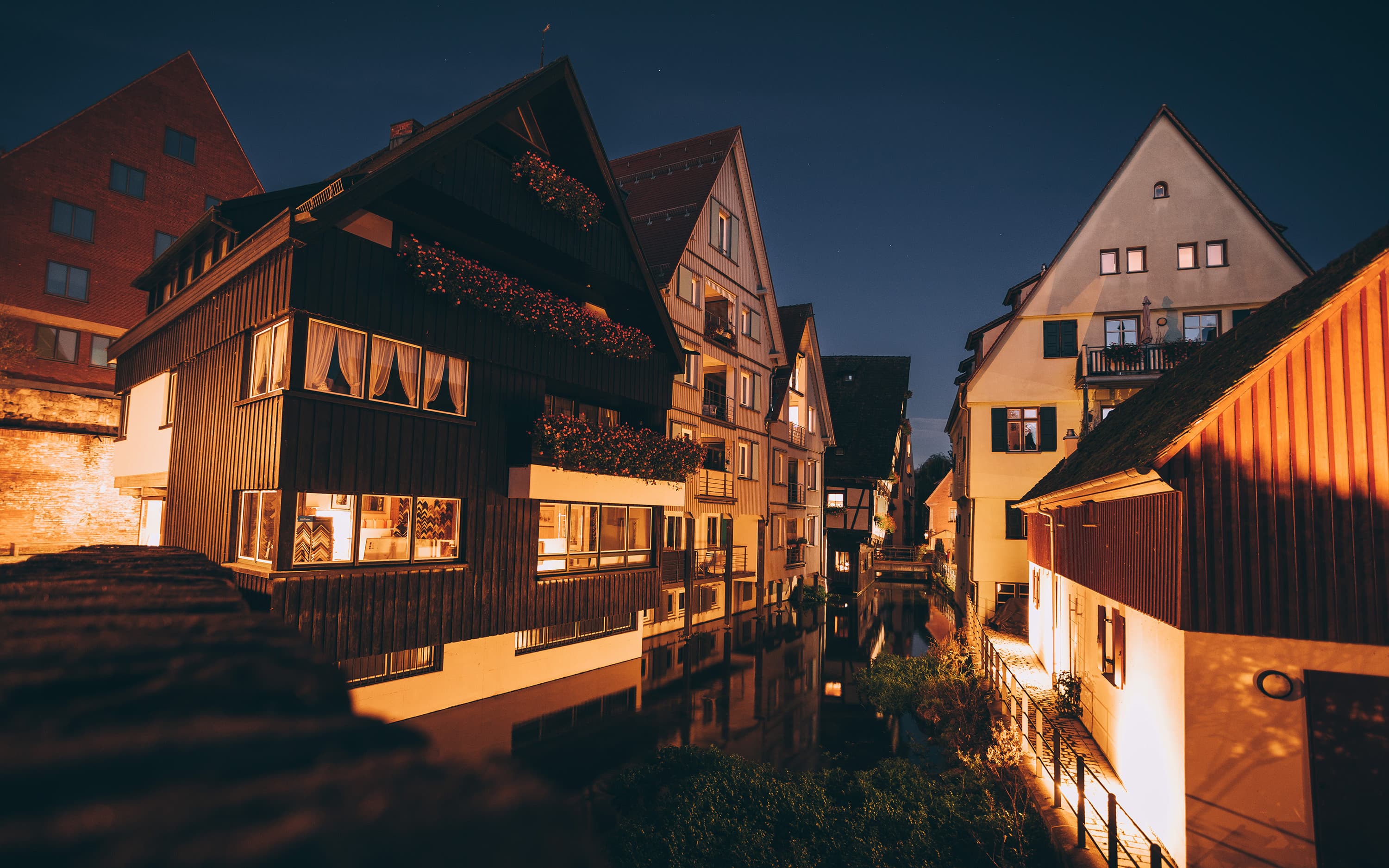 Fischer- und Gerberviertel Ulm - Nachtaufnahme